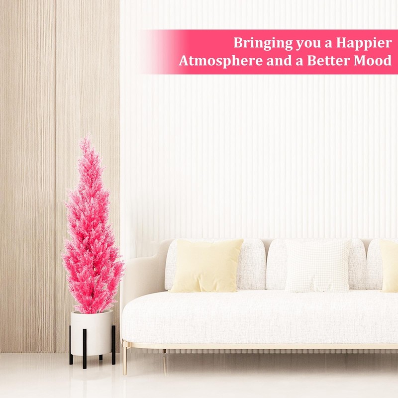 Comuster Two 4-Foot Pink Artificial Plants-Indoor And Outdoor Artificial Trees gallery