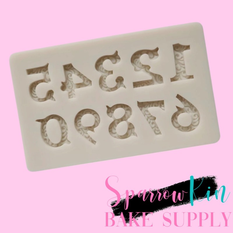 MINI FILIGREE NUMBERS Silicone Mold Cupcakes, Cookies, Oreos