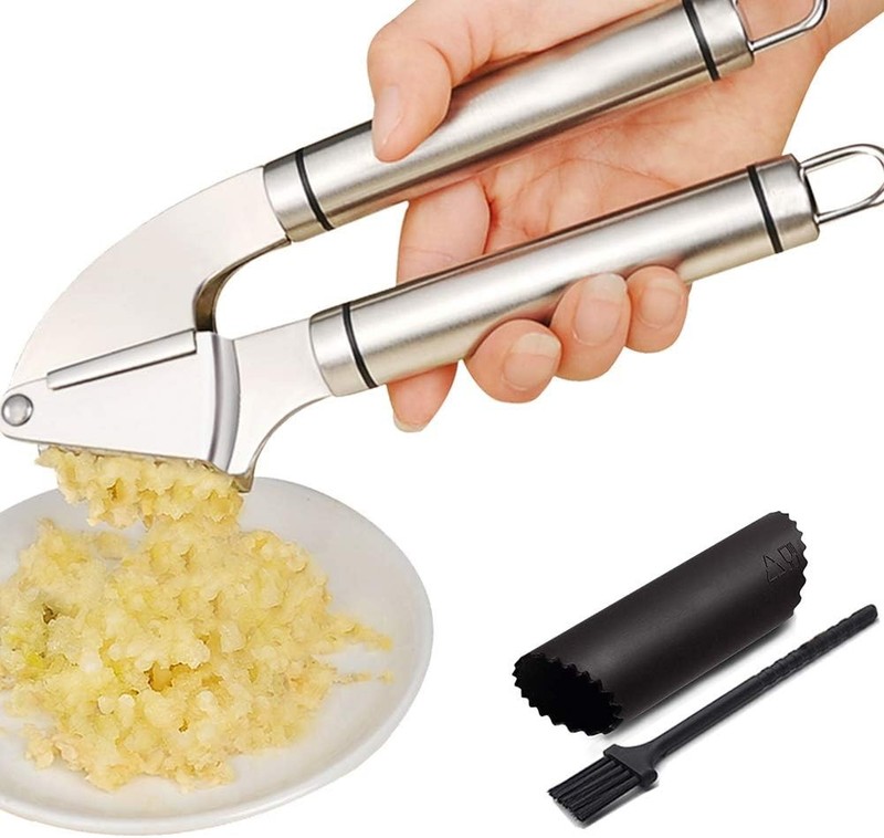 Sunkuka Premium Garlic Press Set – Large Capacity Stainless Steel