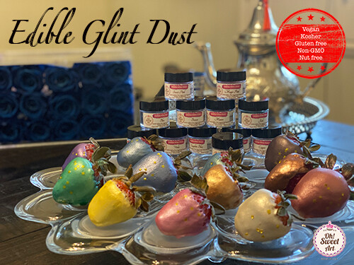 MAGIC PINK luster dust 4 gr - Edible glint Gluten Free,Nut Free, Vegan,Kosher gallery