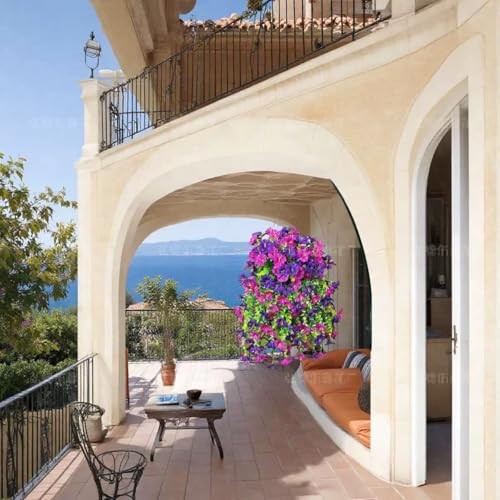 Artificial FlowersPcs Fake Hanging Flowers for 2 Purple Blue & Purple Red gallery