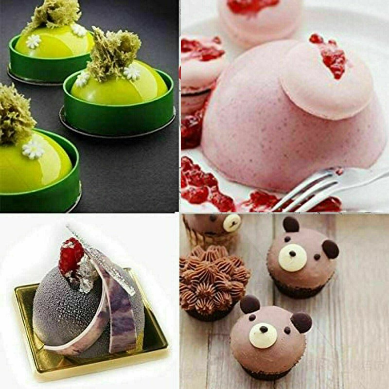 Lot of 2 - Silicone Cake Mold Hot Chocolate Bombs 2" -6 Cups Half Ball Sphere US gallery