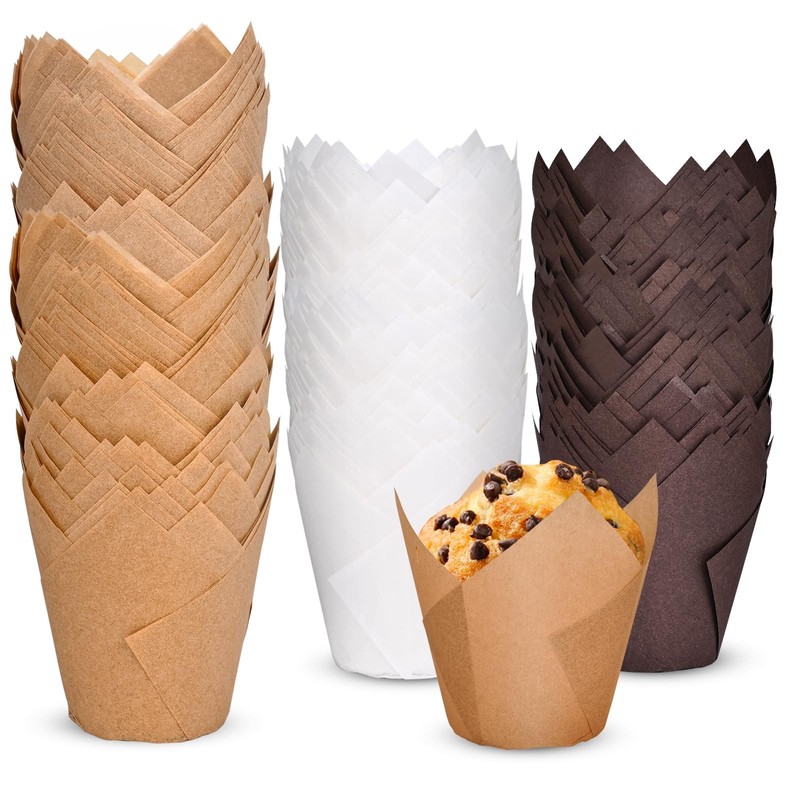 120 Pcs Tulip Cupcake Liners Baking Cups for Muffins Cupcakes Wedding Birthday