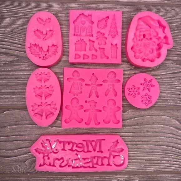 Diy Silicone Mold Christmas Tree Santa Fondant Molds , resin mold diy craft mold gallery