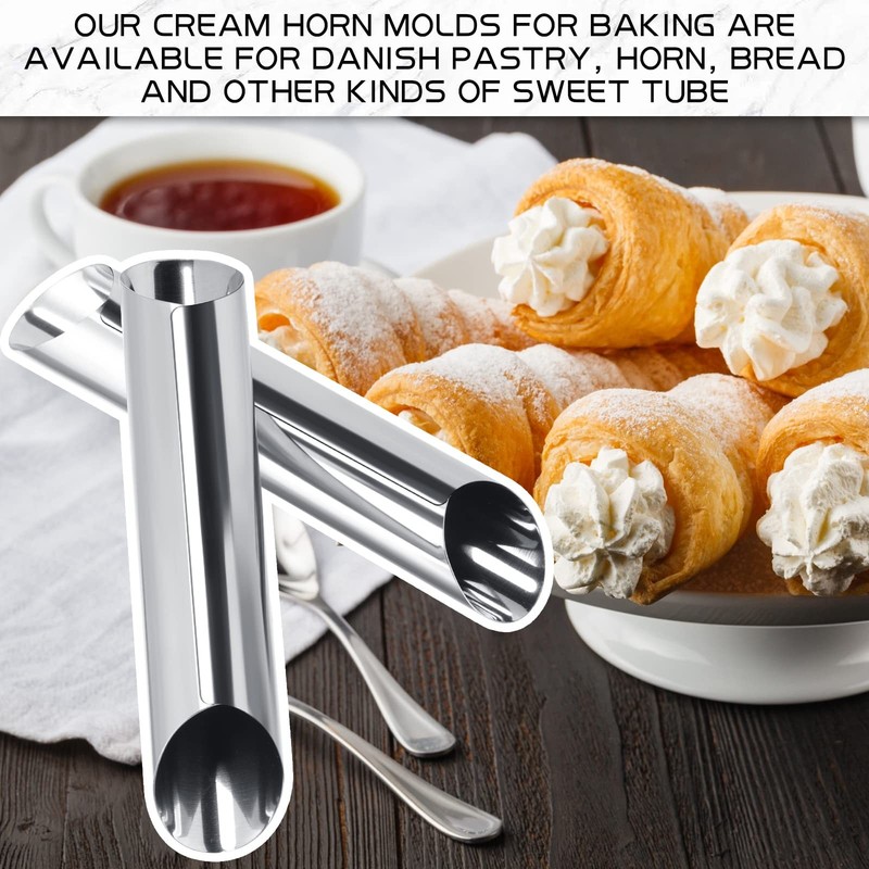 50 PCS Cannoli Tubes Stainless Steel Forms Cream Horn Molds Non Stick gallery