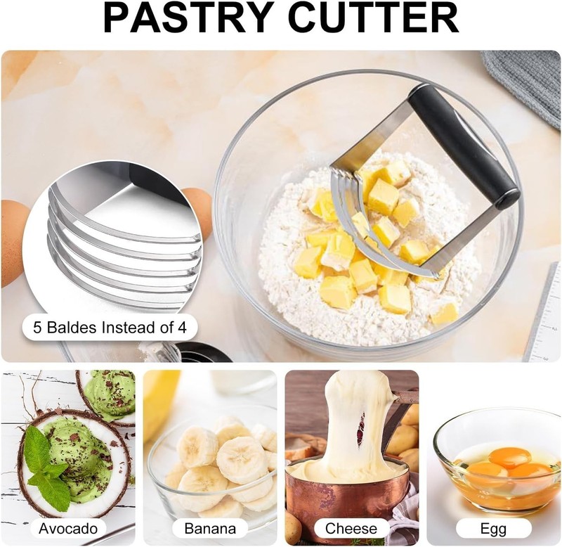 Pastry Cutter Biscuit Cutter Dough Scraper Silicone Baking Mats Stainless Steel gallery