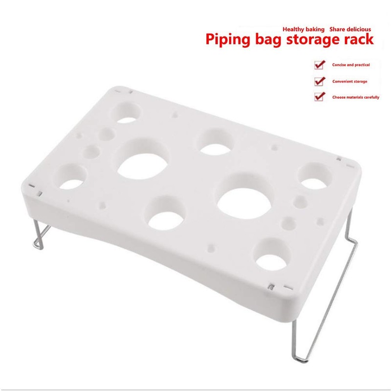 2 Pack 12Cavity Piping Bag Shelf Decorating Rack Stainless Steel Feet DIY gallery