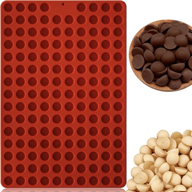 Mini Semi Sphere Shape Molds Silicone 148 Cavities Round Baking Moulds Brown