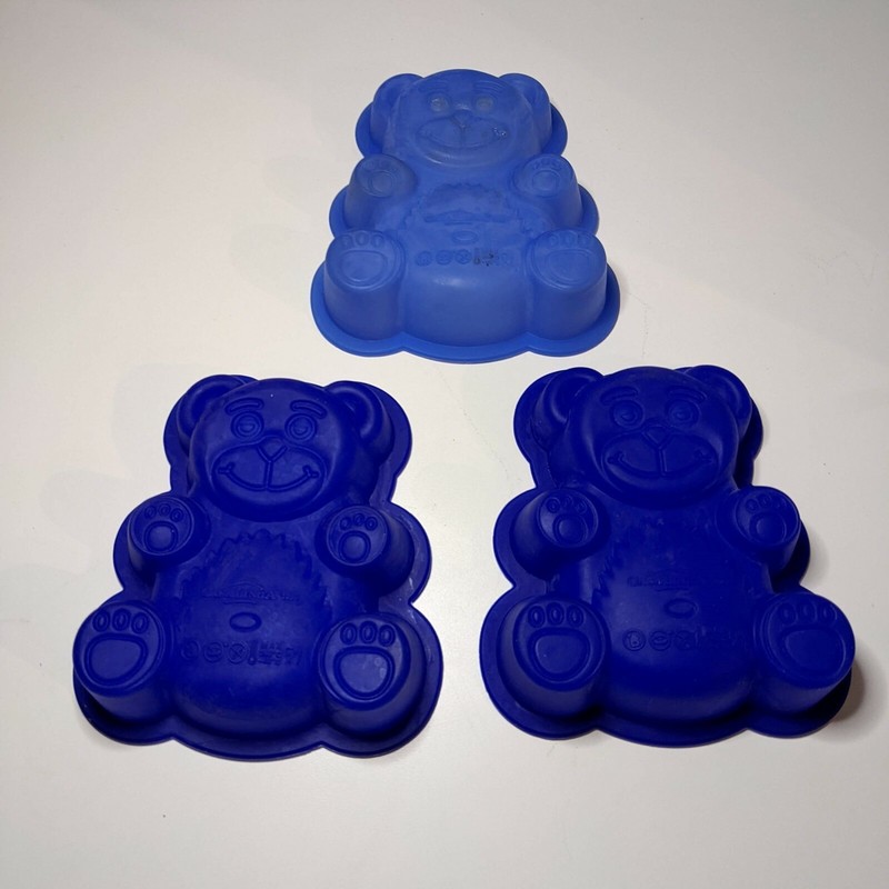 Set of 3, Mini Teddy Bear, Silicone Mold Cake Fondant Baking Blue Form, Bears gallery