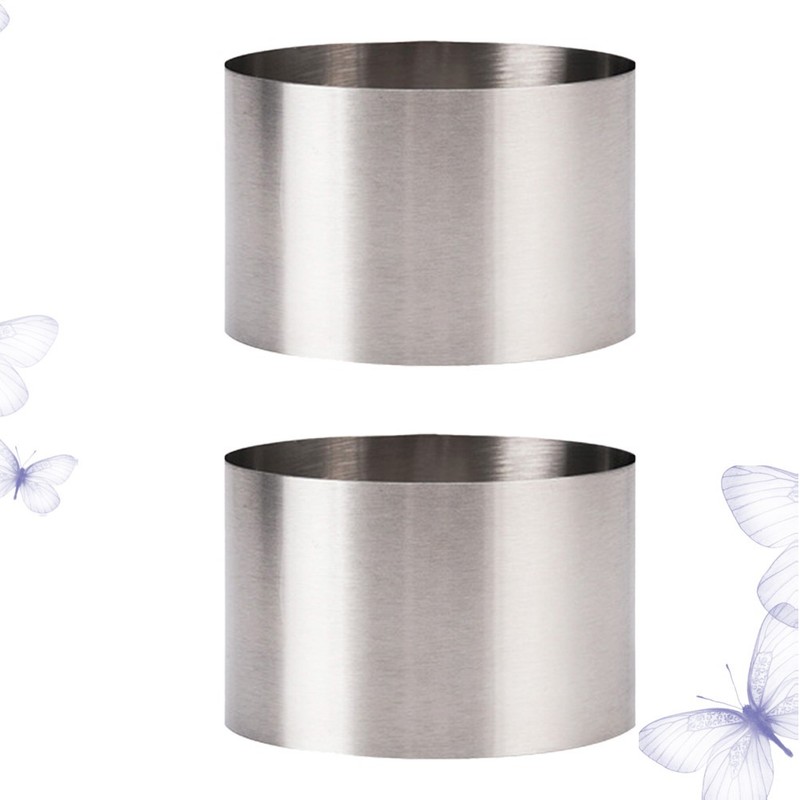 2 Pcs Stainless Steel Mousse Ring Cake Cookie Baking Biscuit Mold
