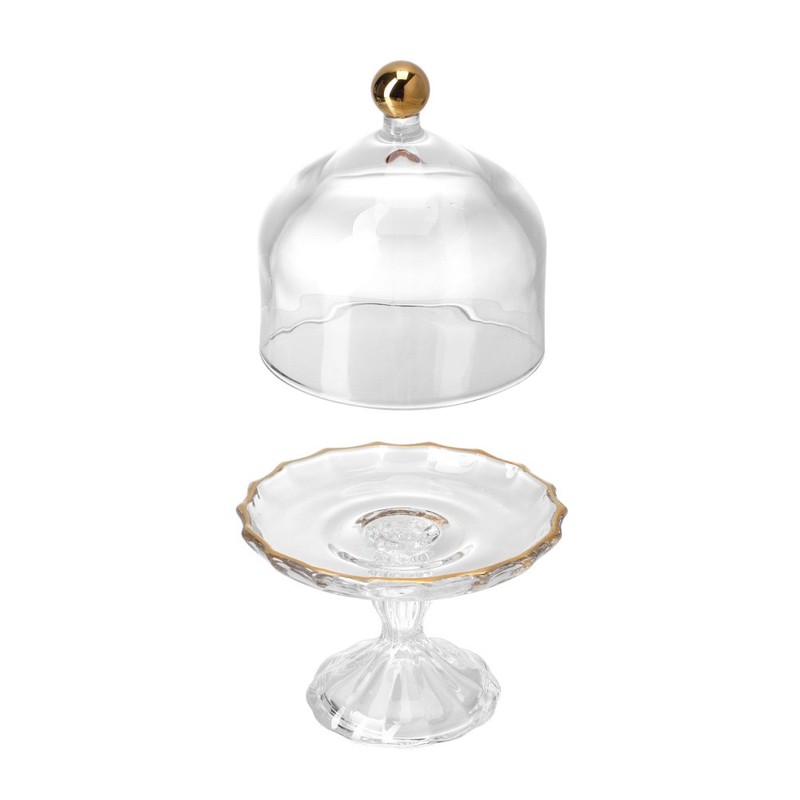 Mini Cake Stand: Glass Cupcake Display Plate With Dome Cover Pedestal Dessert gallery