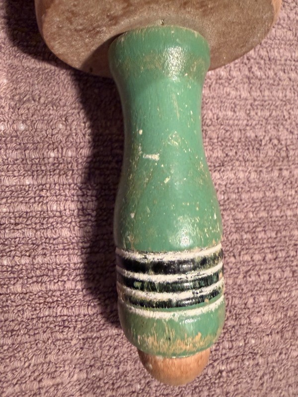 Rustic Farmhouse Kitchen Large 17.5” Green Black White Handle Wooden Rolling Pin gallery