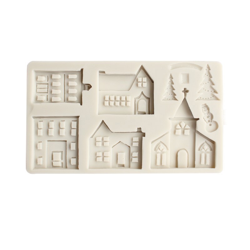 Sugarcraft Chocolate Baking Mould XMAS House Cake Mold Fondant Snowman Silicone gallery