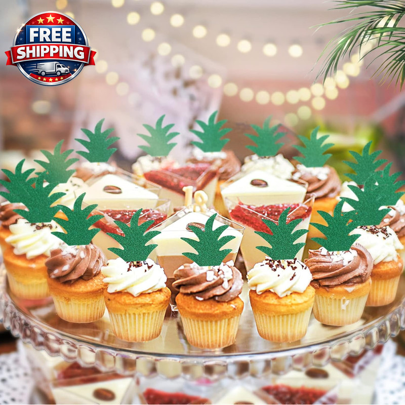 48PCS Pineapple Cupcake Donut Cake Toppers, Pineapple Cute Cupcake Picks for Sum gallery
