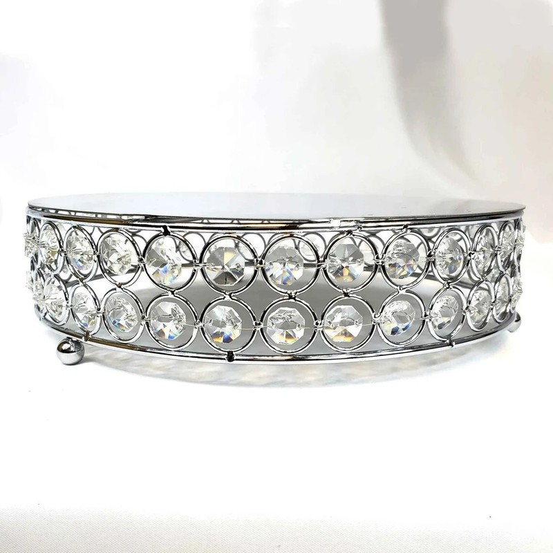 Crystal Beaded Cake Stand 12'' – Glass Dessert Display for Parties gallery