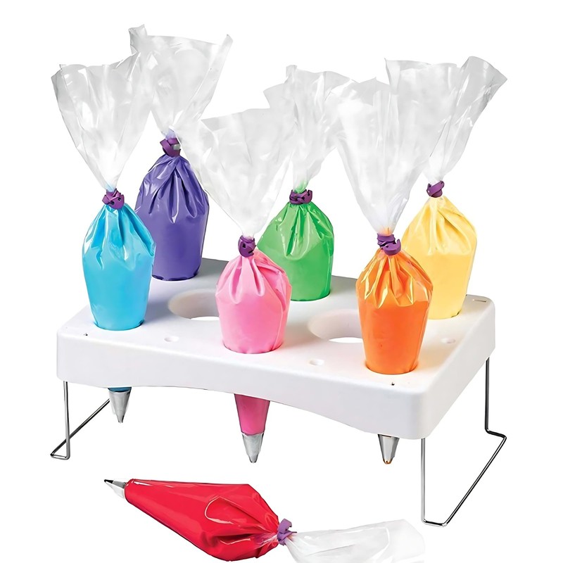 Decorating Piping Bag Holder Cake Decorating Icing Bag Stand 12-Cavity Pastry…