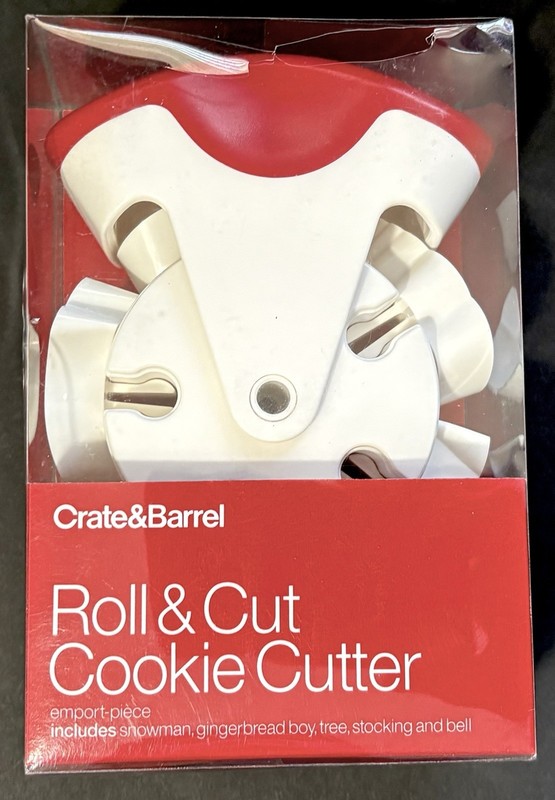 Crate & Barrel Roll & Cut Cookie Cutter For Bite-Size Cookies Snowman, Bell….