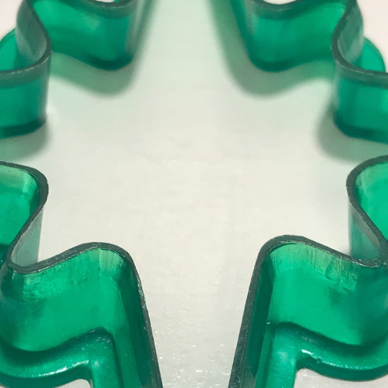 Green Plastic Christmas Holiday Cookie Cutters Tree Angel Reindeer 4 pieces gallery
