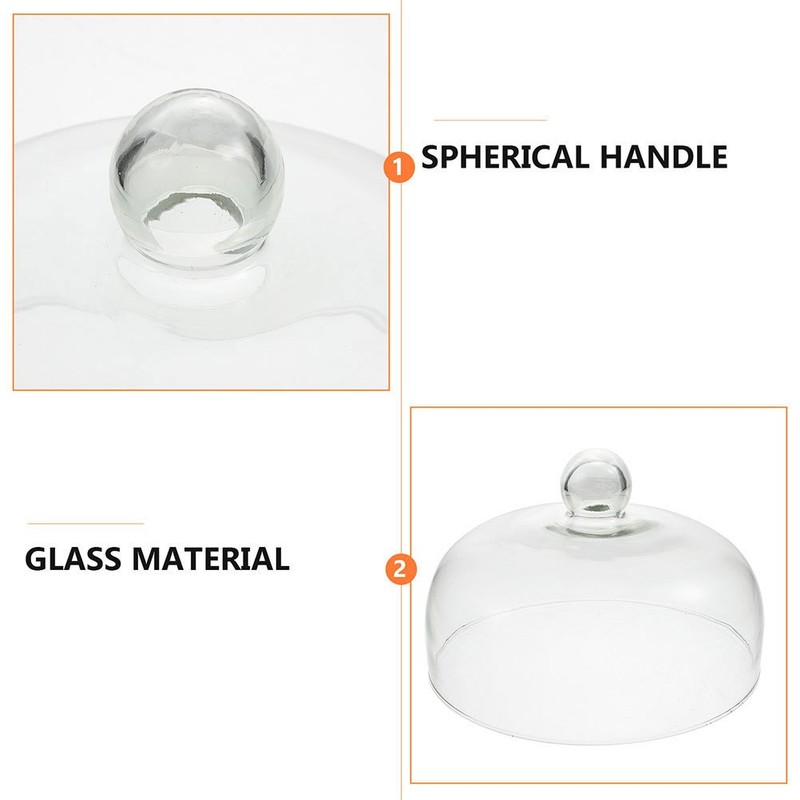 Glass Cover Food Cloche Cake Stand with Dome Dust-proof Transparent gallery