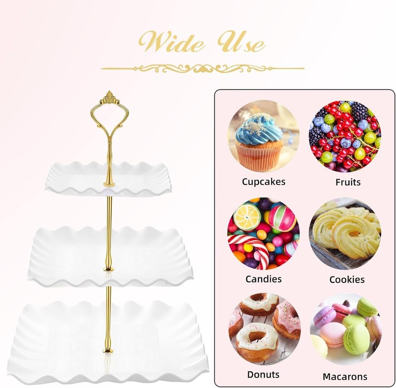 Dessert Cupcake Stand, 3 Tier Cup Cake Holder Tower for Tea Party/Birthday/We... gallery
