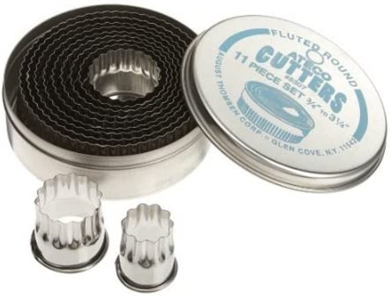Ateco Fluted Edge Round Cutters In Graduated Sizes Stainless Steel 11 Pc Set