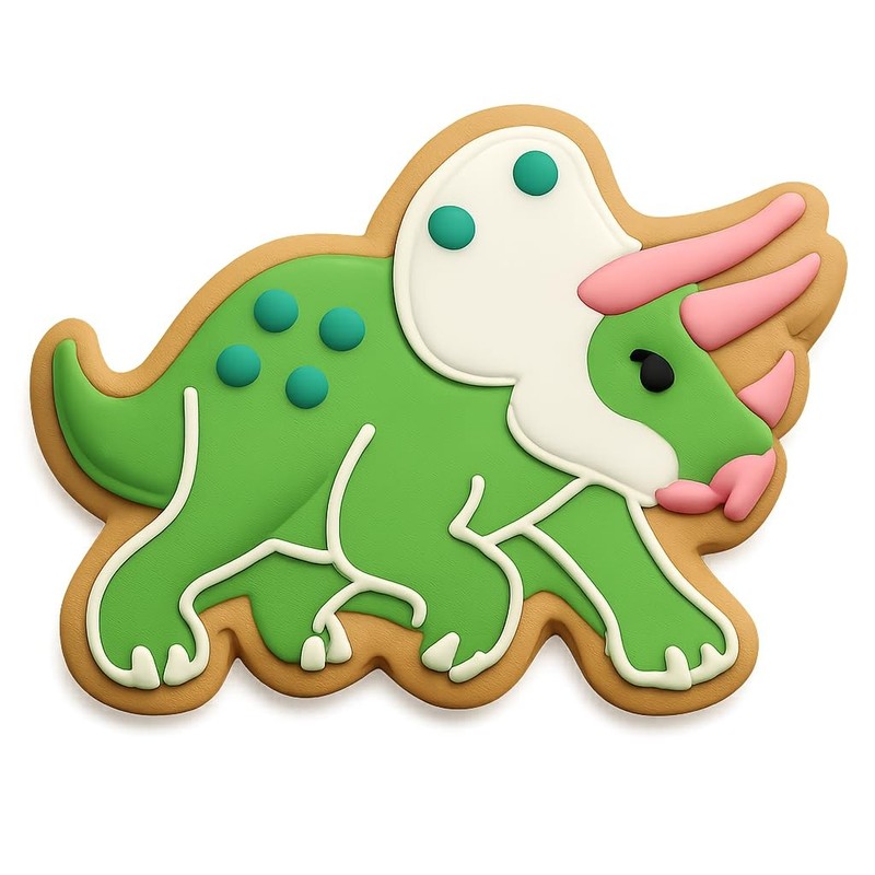Charging Triceratops Cookie Cutter & Stamp - 4x3.2" Fun Dino Baking Tool gallery