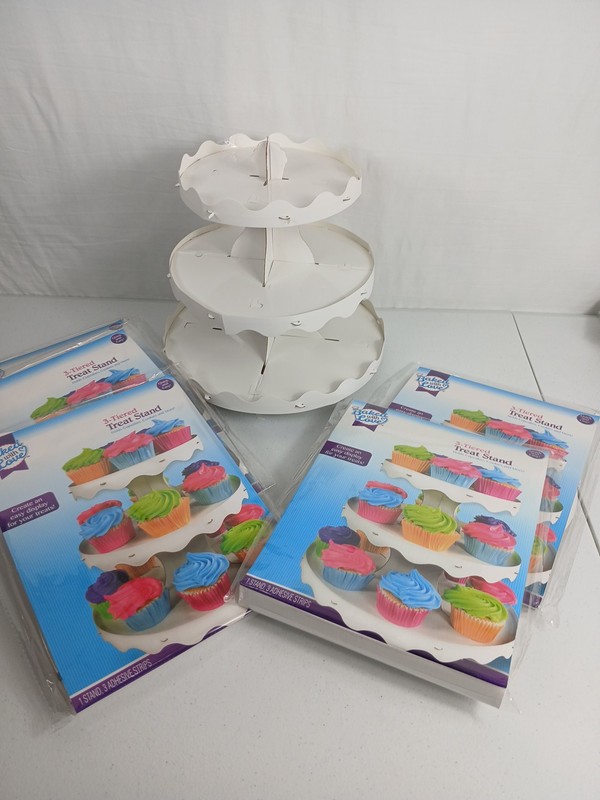 3-Tiered Cupcake Stand Tower White Party Display Pastry Holder #238A gallery