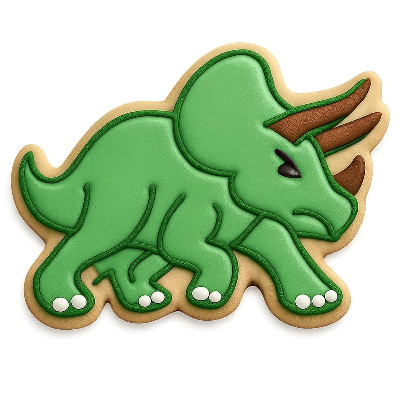 Charging Triceratops Cookie Cutter & Stamp - 4x3.2" Fun Dino Baking Tool gallery