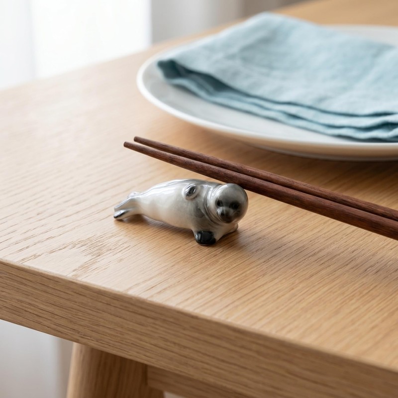4-Piece Seal Chopstick Holder Set Ceramic Chopstick Rest with Organism Shape ... gallery
