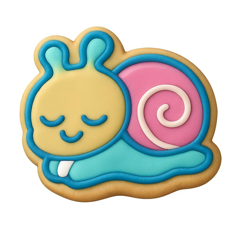 Sleeping Snail Cookie Cutter & Stamp - 4x3.6 Fun Kitchen Baking gallery