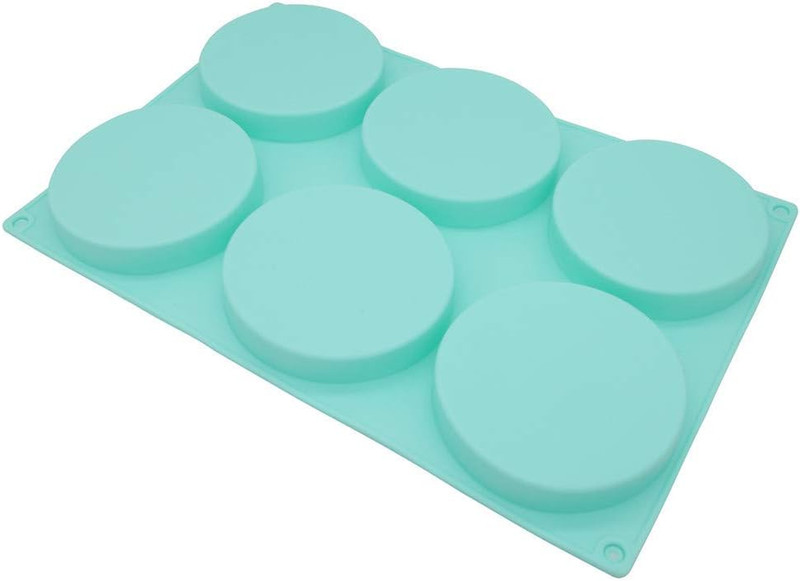6-Cavity Large Cake Molds Silicone round Disc Resin Coaster Mold Non-Stick