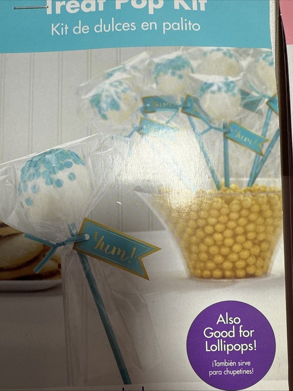 Lot Of 4 Cake Pop Sticks and Wrappers Kits 24 Per Set Red Blue Pink Lt Blue gallery