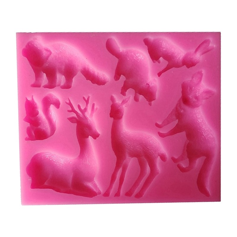 Forest Animals Deer Rabbit Molds Handmade Soap Craft Kitchen Baking Fond Family gallery