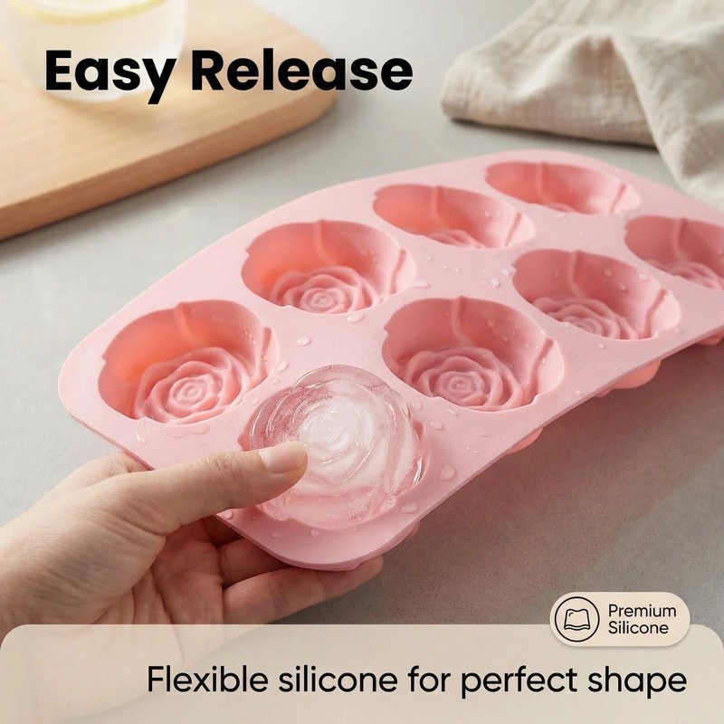 2 Pcs Rose Silicone Mold - 20 Cavity Rose Chocolate Mold, Silicone Roses Mold... gallery
