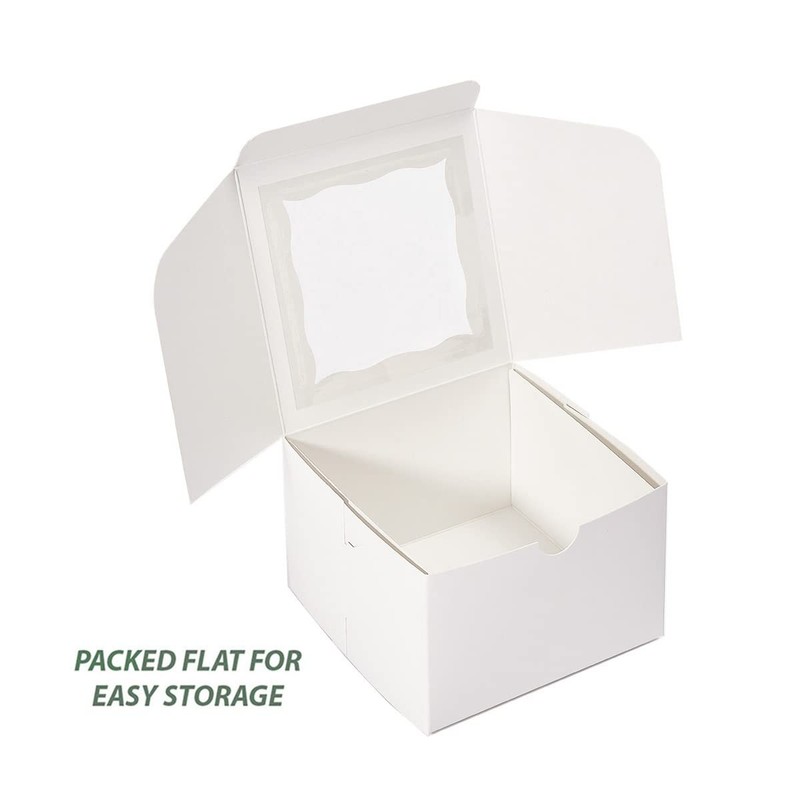 Cookie Boxes with Window 5x5x3.5 Inch[50 Pack] Premium White Bakery Boxes,Min... gallery