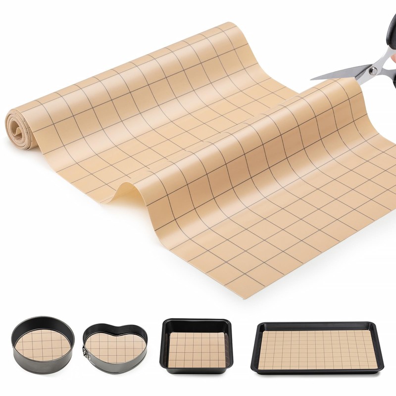Silicone Baking Mat Roll,12IN*5.25FT Non Stick Heat 63″L x 12″W, Beige