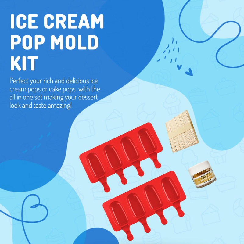 2 Pack Silicone Ice Cream Mold, Chocolate Candy Mold Homemade Popsicle Mold gallery