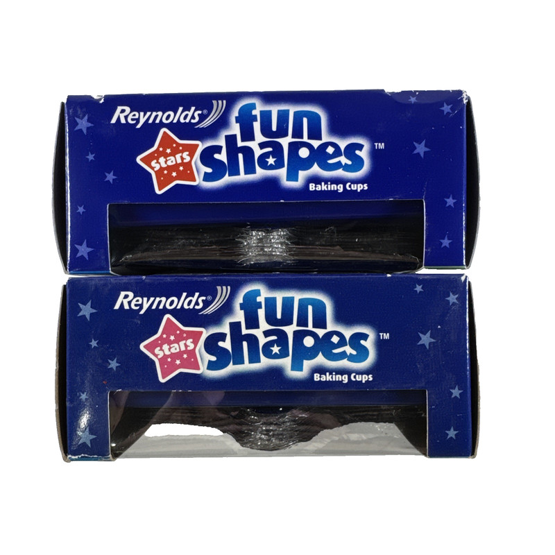 2x NEW OLD STOCK 2006 STARS Reynolds Fun Shapes 12Foil Baking Cups 4th July XMAS gallery