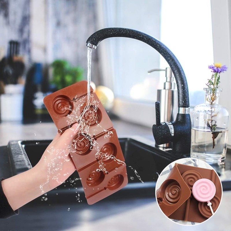 4 Pack Silicone Chocolate Mold 6-Cavity for Lollipop Hard Candy Cake gallery