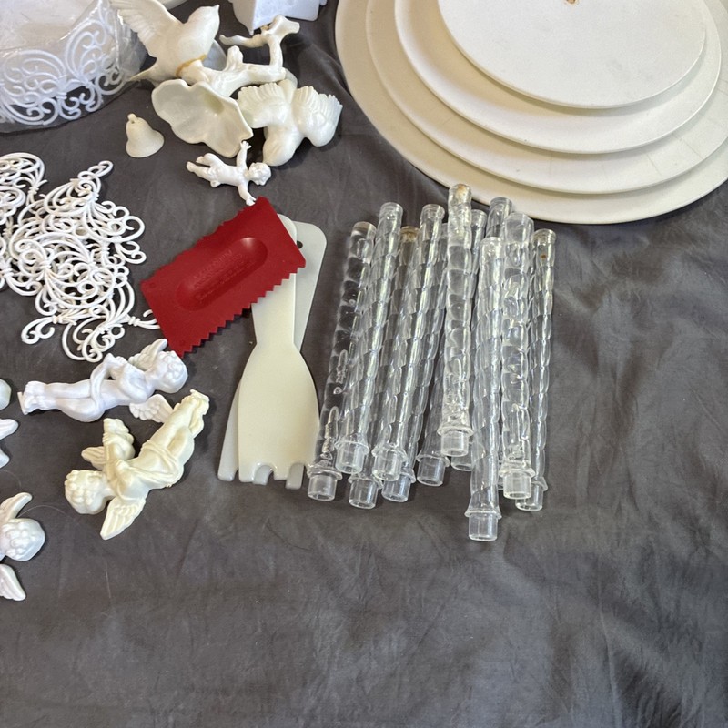 Vintage Wilton & cake plates, columns, cherubs, Swans, stairs, Scrolls gallery