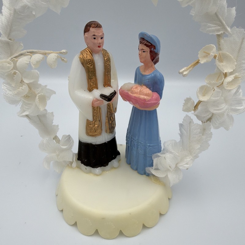 Vintage Cake Topper Baptism Christening Baby Girl #483 Hong Kong gallery