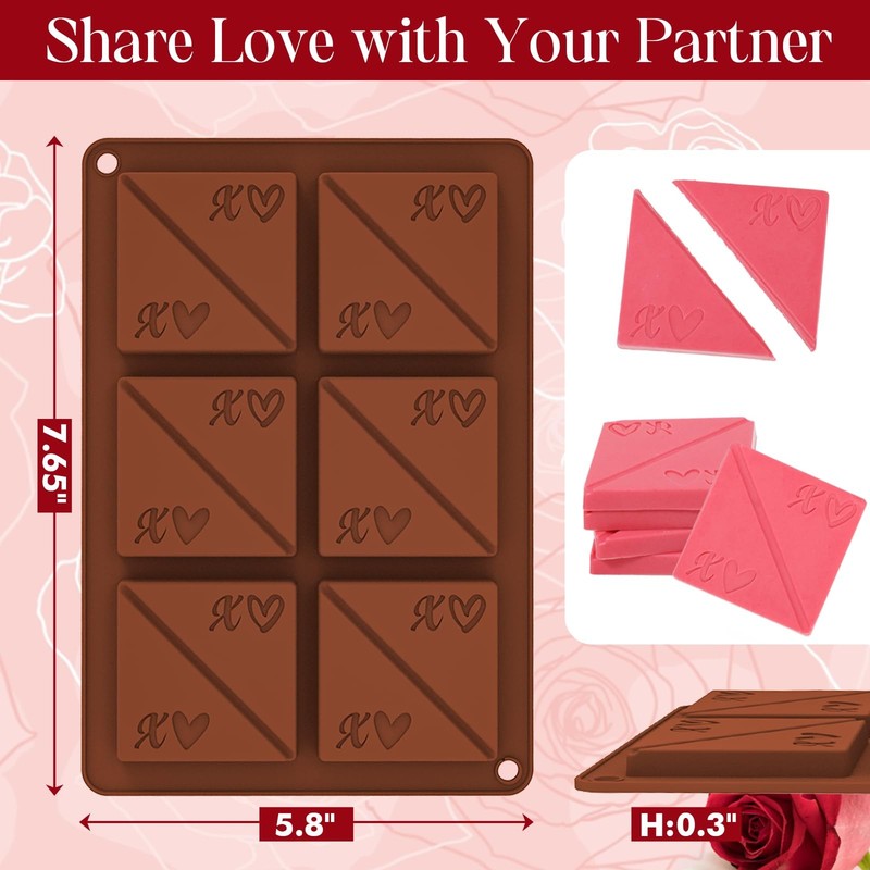 Webake Square Break-Apart Chocolate Mold, 2 Pack Silicone Conversation Chocol... gallery