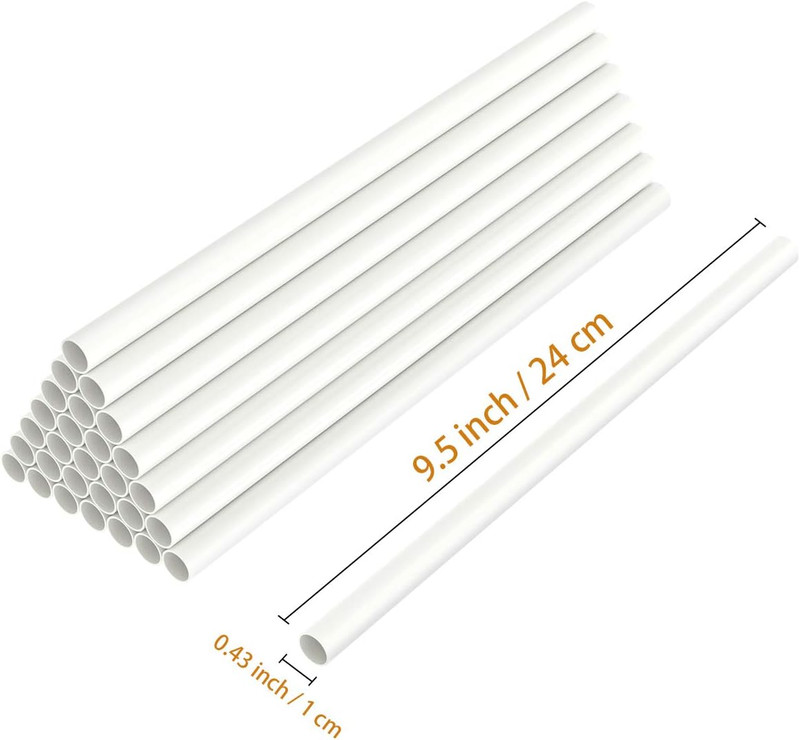 White Plastic Cake Dowel Rods for Tiered Cake Construction and Stacking gallery