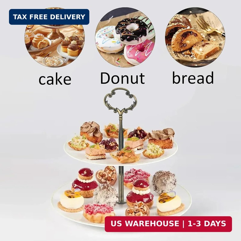 pson 2-Tier Cake Stand Hardware Kit, Flower Design Cupcake and Dessert Stands Tr gallery