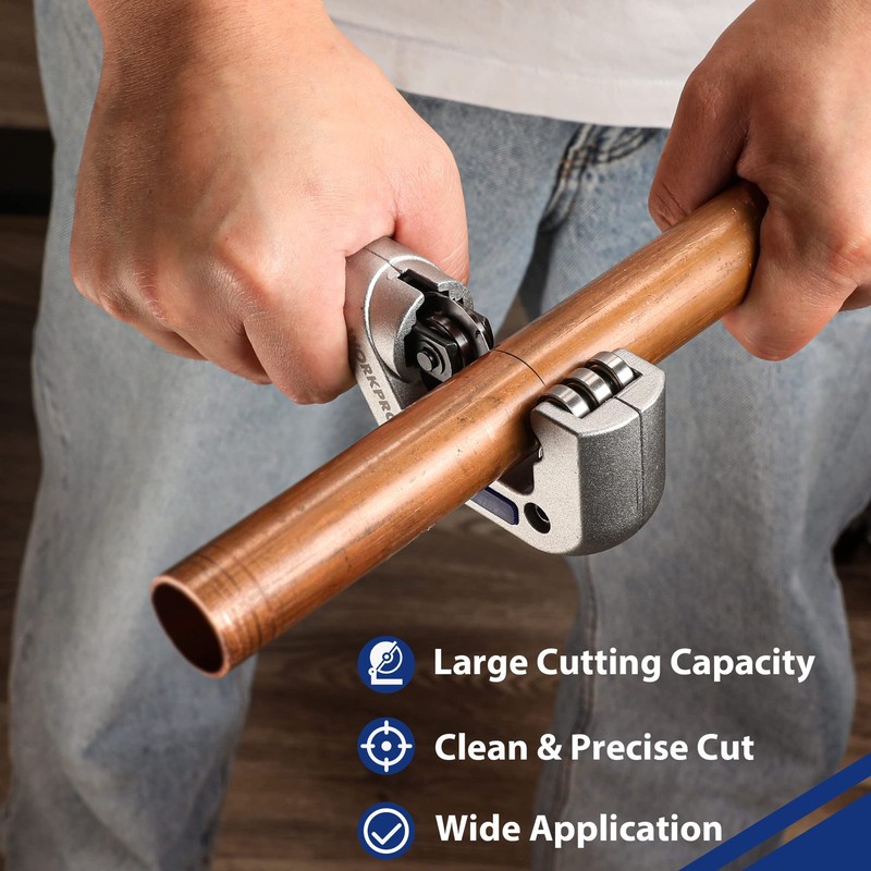Workpro 3 Pieces Tubing Cutter Set - Pipe Cutter 1/8-1-1/4 Cutting Capacity gallery