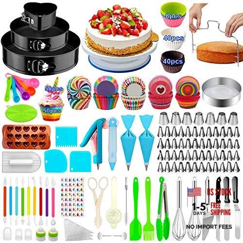 Cake Decorating Supplies,493 PCS Cake Decorating Kit 3 Packs Springform Cake