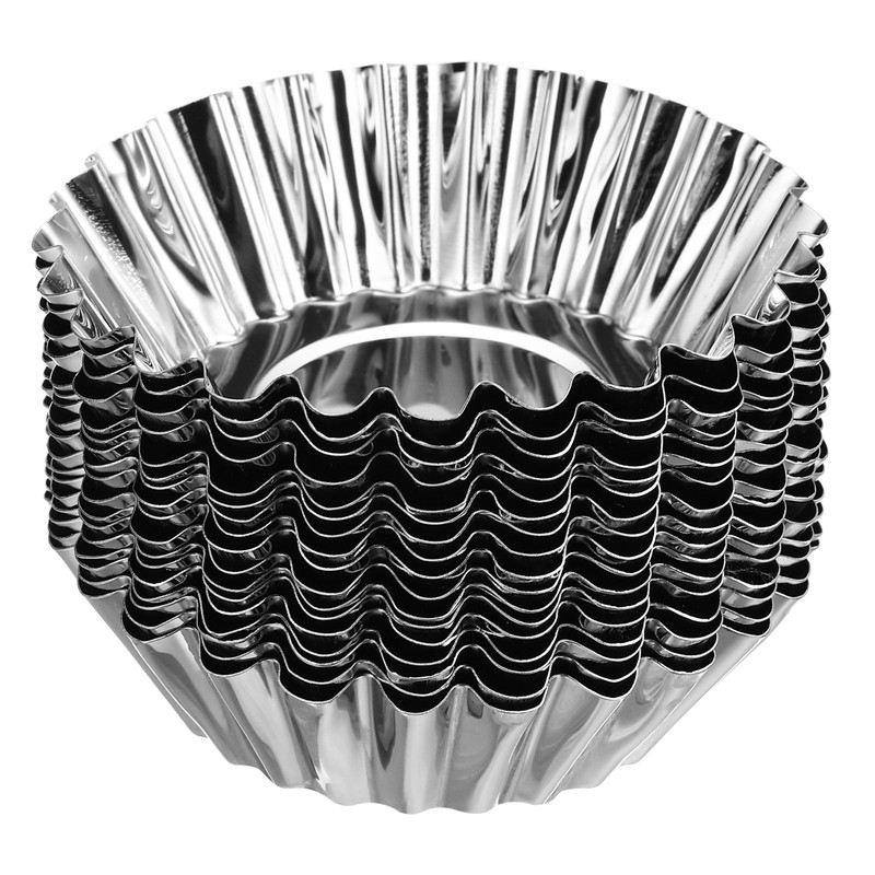 30pcs Cupcake Mold, Stainless Steel Mini Cupcake Cake Pans 2.9 x0.8inch