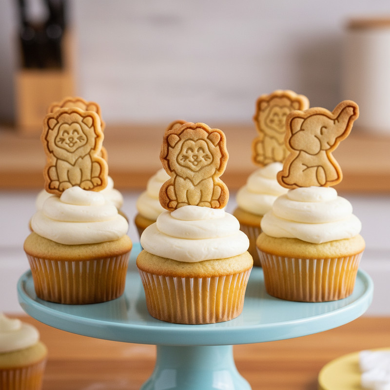 Mini Lion & Elephant Cookie Cutter and Stamp Set - safari wildlife animal jungle gallery