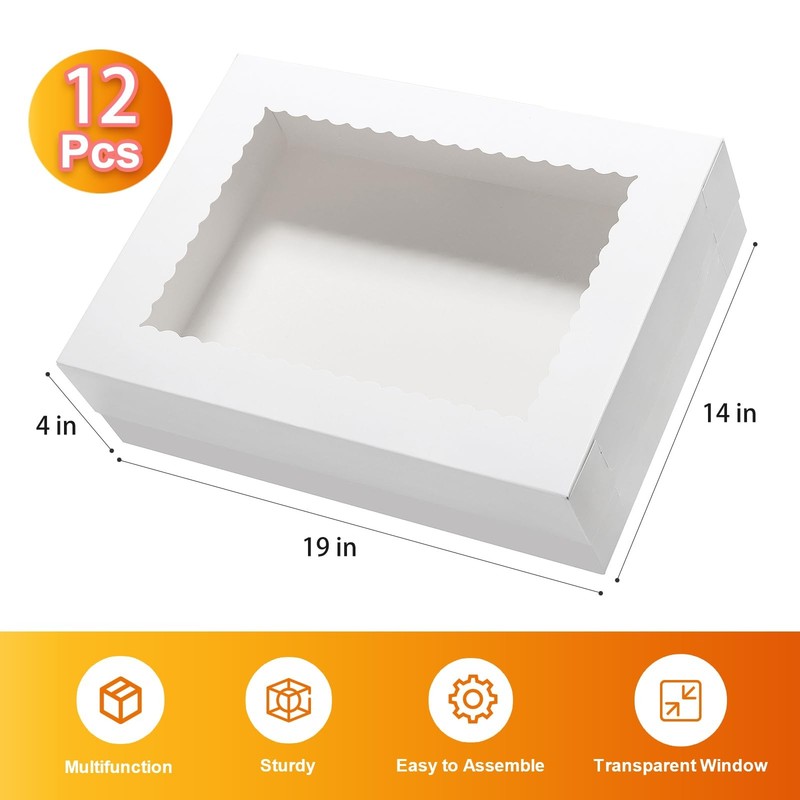 12pcs 19x14x4 Inches Cake Boxes Rectangle Half Sheet 1/2 Sheet Bakery Boxes w... gallery