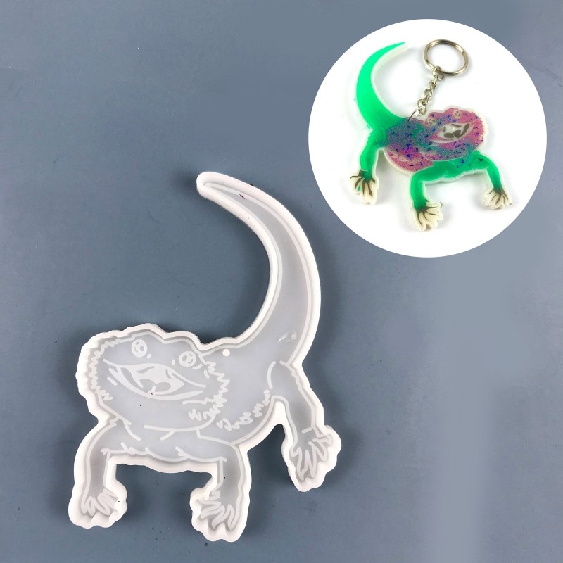 Keychain Molds Epoxy Casting Molds Lizard Silicone Mold Animal Pendant Mold gallery